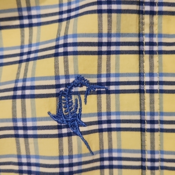 WORLD Wide Sportsman Blue & Yellow Plaid Button-Up Shirt - Picture 7 of 11